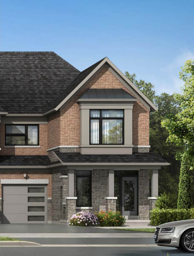 Claire - End Reversed townhome rendering
